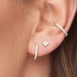 Tiny stud earrings, Gold stud earrings, cz stud earrings, Silver stud earrings, dainty studs, minimalist earrings, small crystal earrings