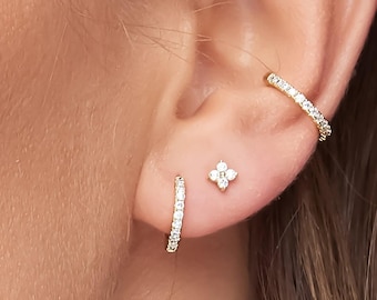 Tiny stud earrings, Gold stud earrings, cz stud earrings, Silver stud earrings, dainty studs, minimalist earrings, small crystal earrings