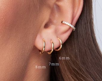 Gold Huggie Earrings Set Small Huggie Minimalist Huggie Earrings Cartilage Huggie Dainty Huggie Earrings Sterling Silver Huggie Earring tiny