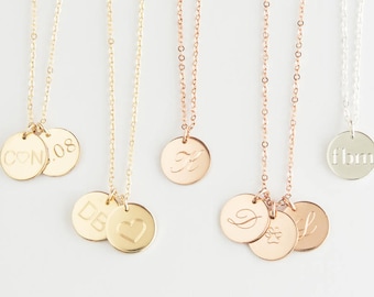 Rose Gold Initial Necklace - Etsy