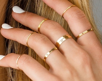 Gold Stacking Rings Silver Stacking Rings 3 4 Stacking Rings Set Gold Band Ring Personalized Dainty Stacking Rings Minimal Stacking Rings