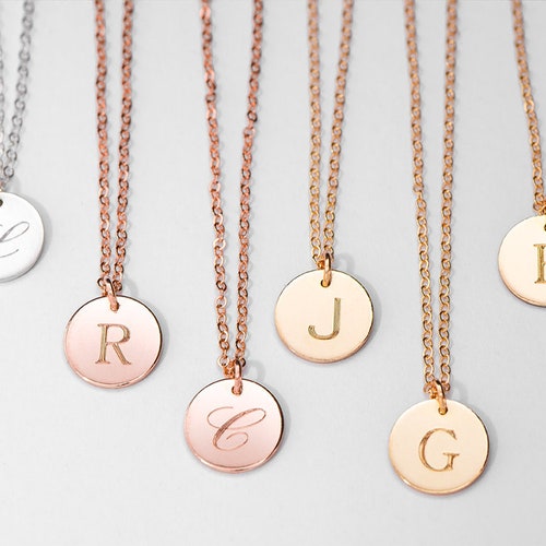 Letter J Necklace 14k Gold C Necklace Letter M Necklace Etsy