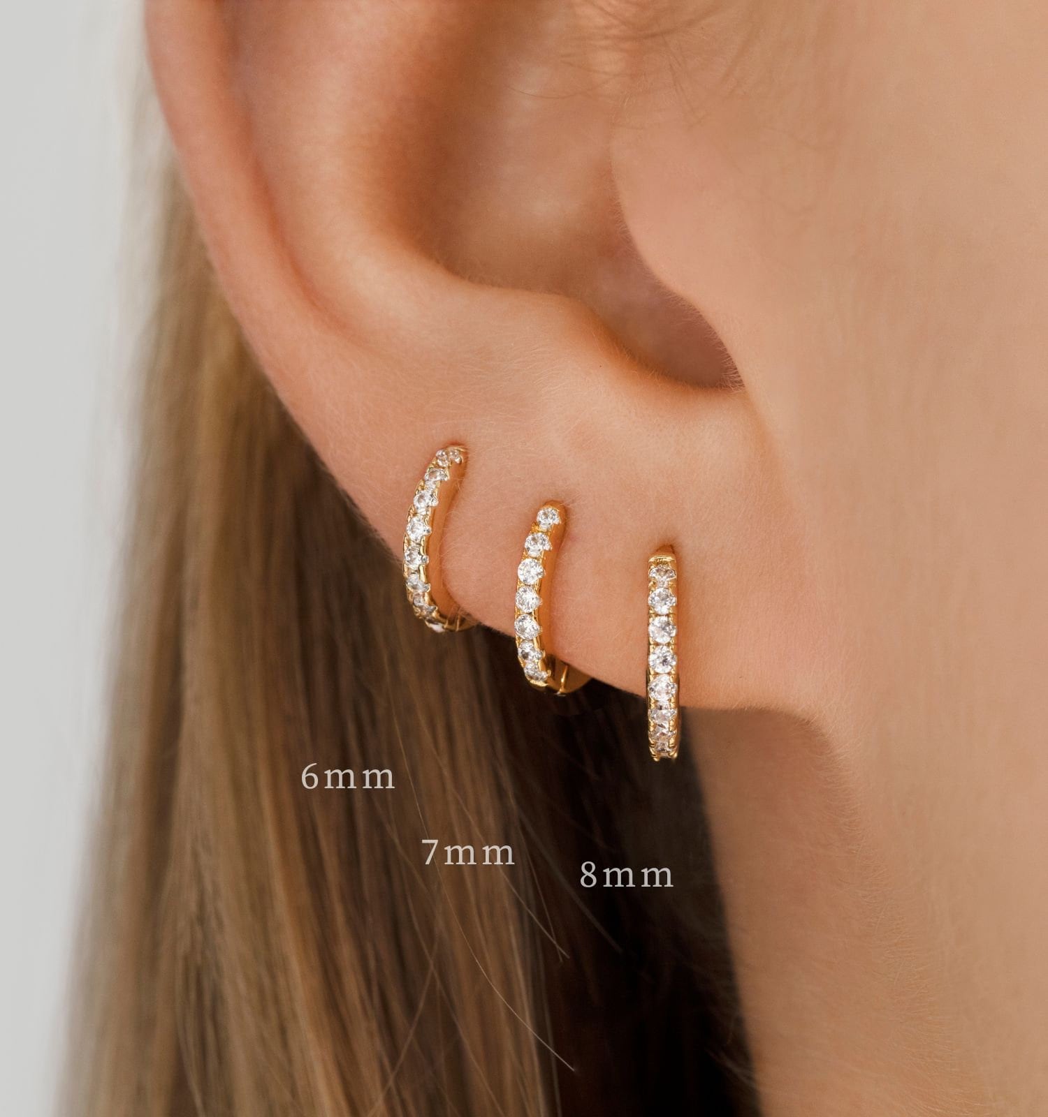 Cupimatch 12mm Gold Huggie Hoop Earrings For Women - 925 Sterling Silver With Cubic Zirconia