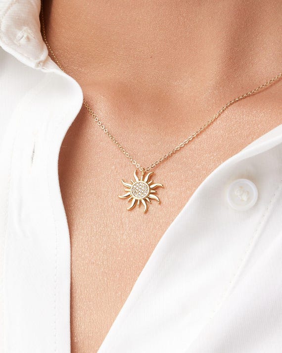 Collier Pendentif Soleil, Collier Soleil, Collier Soleil Minimaliste, Collier Délicat Pour Femme - France