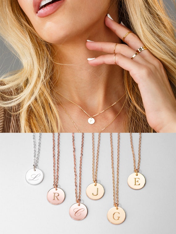 Letter J Necklace 14k Gold C Necklace 