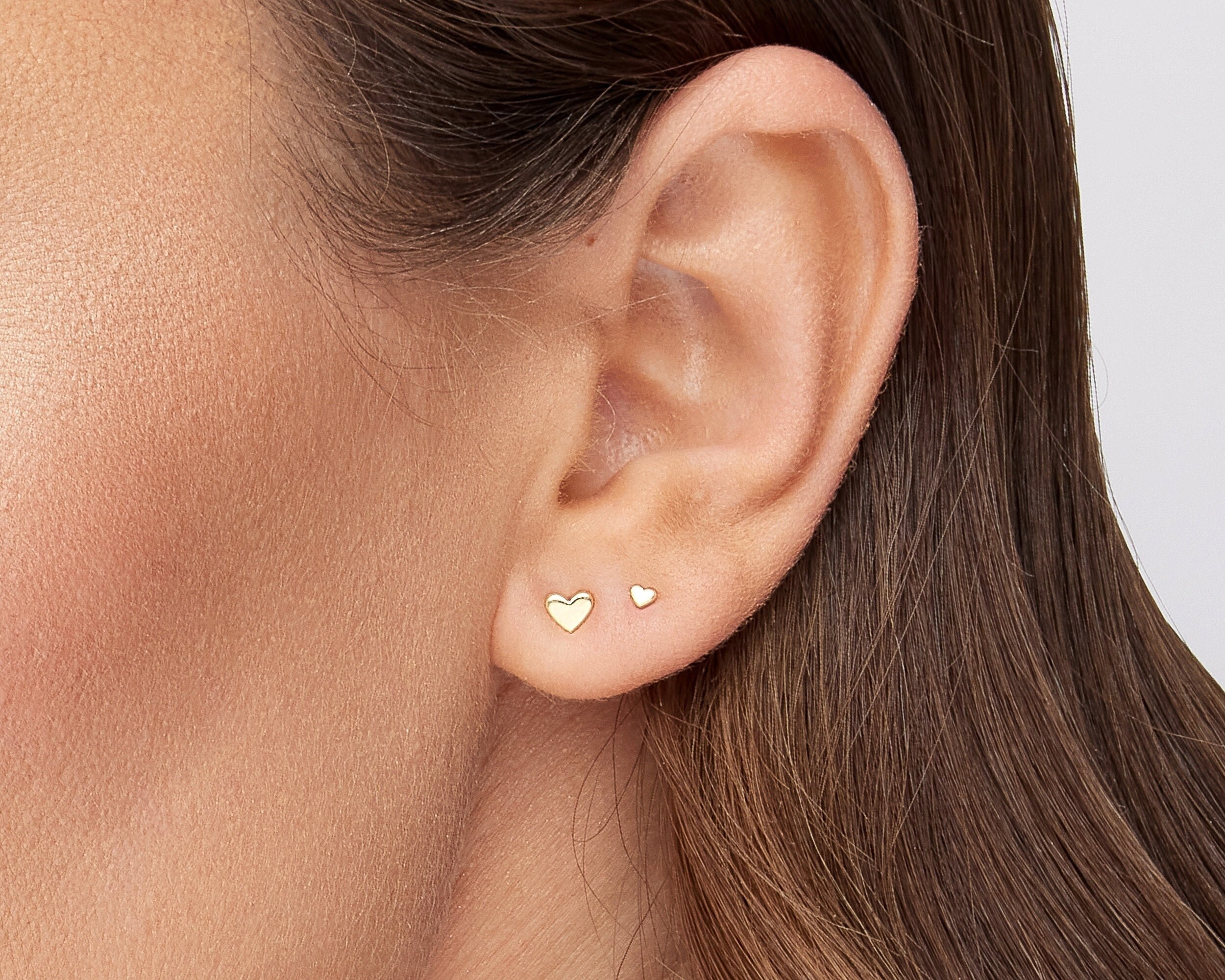 Heart Stud Earrings Gold Small Heart Studs Sterling Silver Heart Earrings Tiny Gold Studs Minimal Everyday Heart Studs Dainty Earrings Etsy