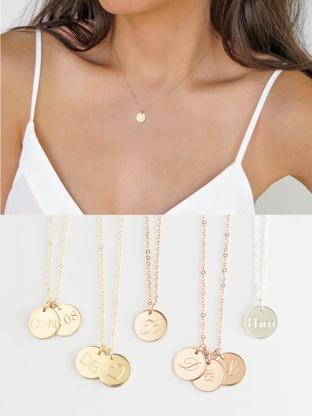 Gold Initial Necklace Custom Gold 