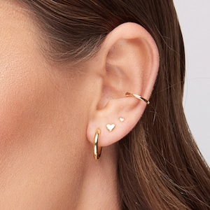 Heart Stud Earrings, Gold small heart studs, Sterling Silver heart Earrings, Tiny Gold studs, minimal everyday heart studs, dainty earrings image 3