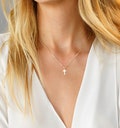 Tiny Cross Necklace, Dainty Gold Cross Necklace, Christian gift for Women, Small Cross Necklace, Religious necklace for girls, Gift for her