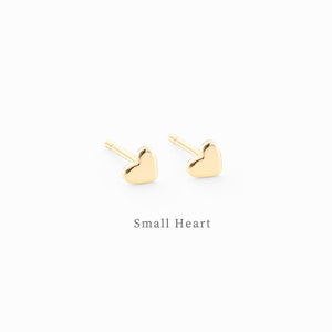 Heart Stud Earrings, Gold small heart studs, Sterling Silver heart Earrings, Tiny Gold studs, minimal everyday heart studs, dainty earrings image 8