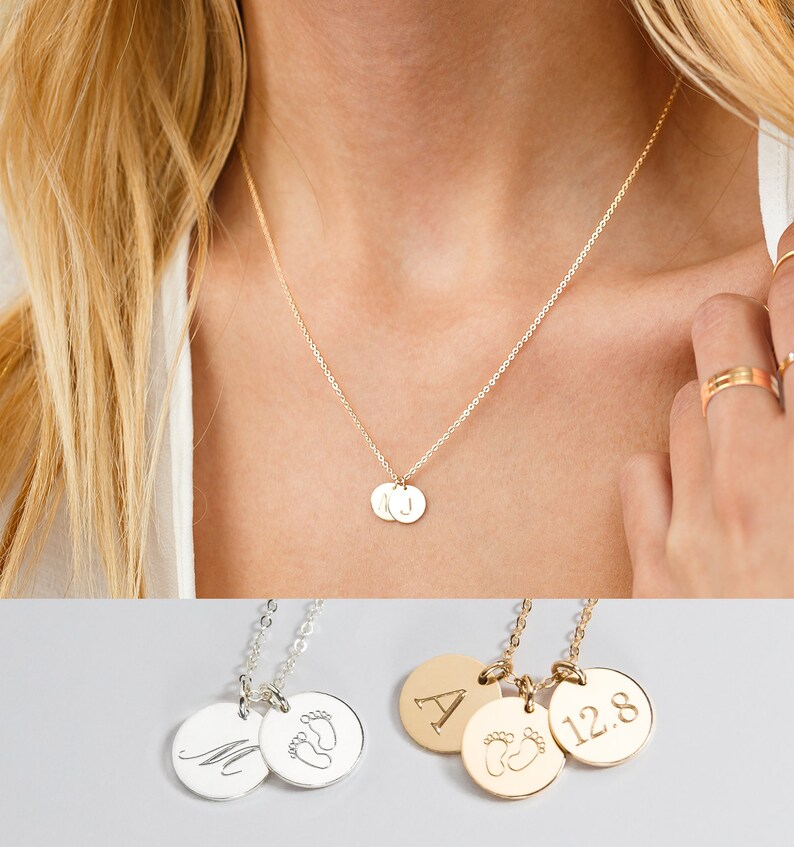 Rose Gold Initial Necklace Gold Letter Necklace Personalize Etsy