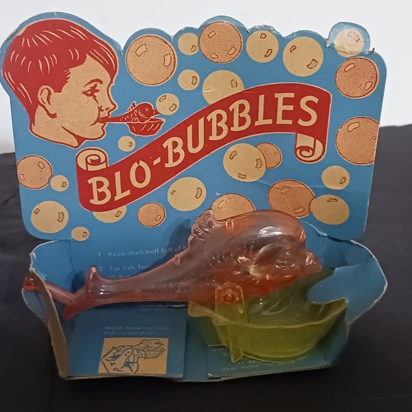plastique Knickerbocker vintage, jouet « Blo-Bubbles ». 1945 à 1954. Jouet rare. Livraison rapide et gratuite aux États-Unis.