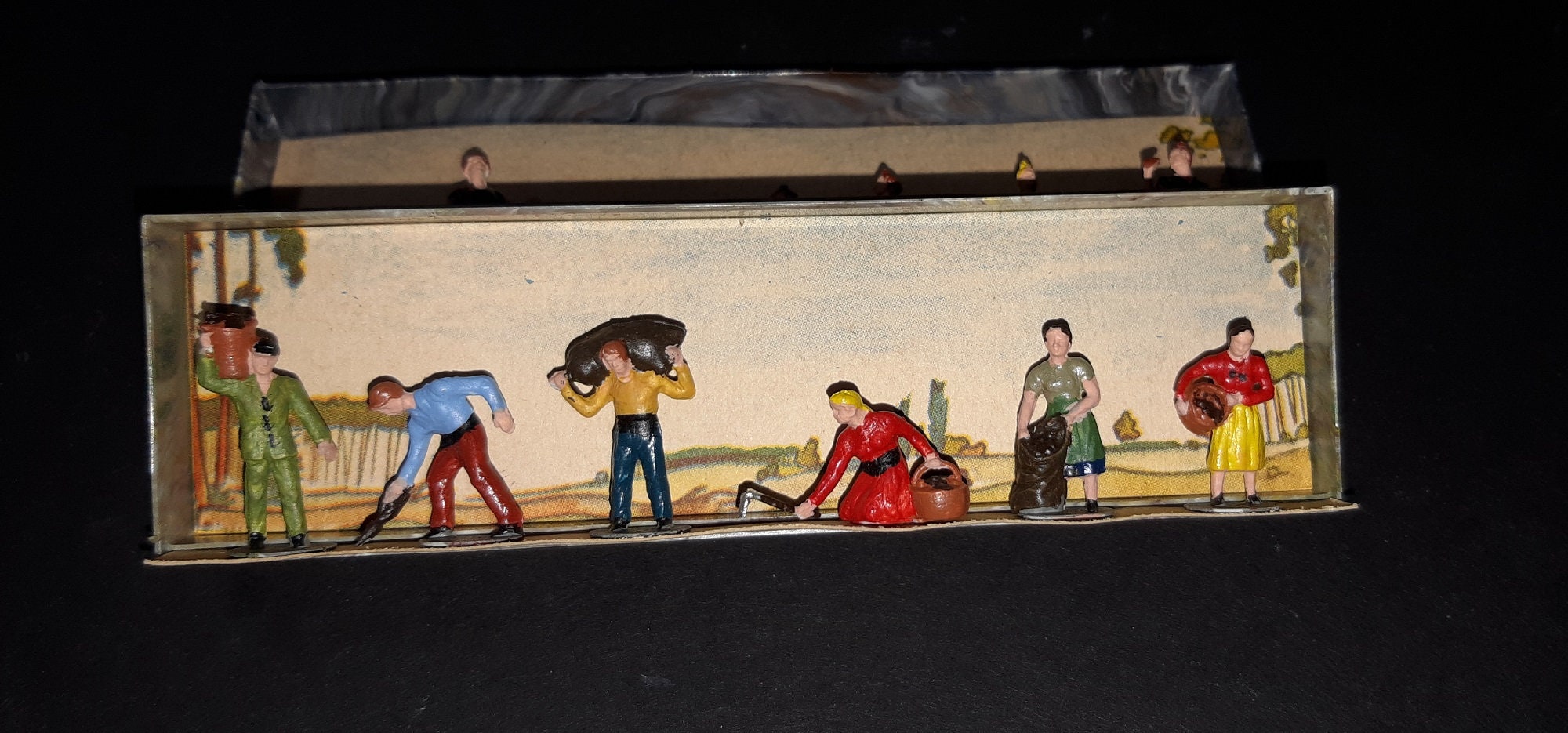 MERTEN HO 2 BOITES figurines peintes marché étendage lingemaquette # 2319 2458