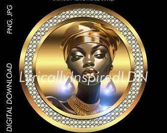 Unfazed Lady Printable PNG file, add to a DP, or print with DTF or Sublimation onto Clothing, Quality File with Rich Gold Visuals