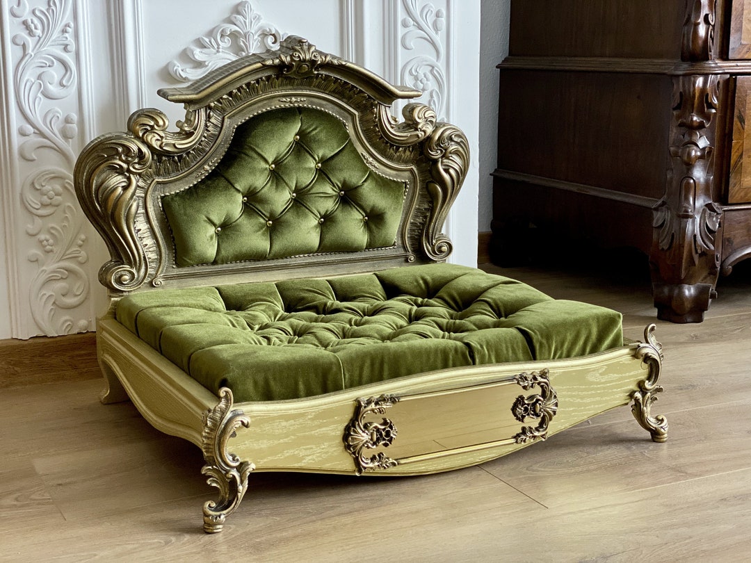 Gold Baroque Oak Pet Bed Dog Bed Pet Furniture Luxury Pet 