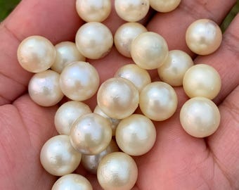 25 Pieces 11mm Loose Real Genuine Indonesia Cultured Saltwater South Sea Seawater Pearl Beads TT-4