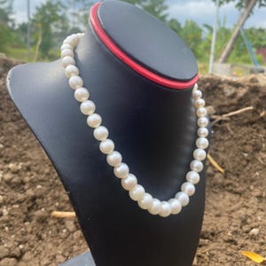Loose White South Sea Pearl Necklace: Indonesian Saltwater Pearls 7.4mm-11.4mm