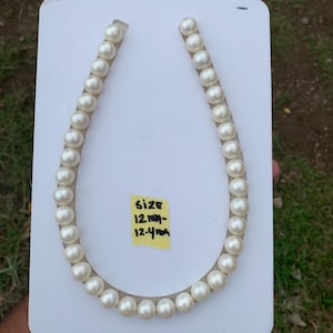 12-12.4mm White South Sea Pearl Necklace: Indonesian Saltwater Pearl GR-12