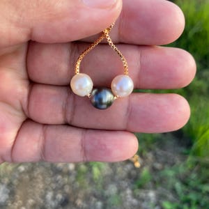 Real south sea pearl saltwater pearl Necklace with pearl pendant Pearl Size 8-8.8 BoZorX M-2