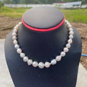 South Sea Pearl Necklace: Genuine Saltwater Pearl (7.5-11.4cm, 45cm Length) BoZorX KBB-1
