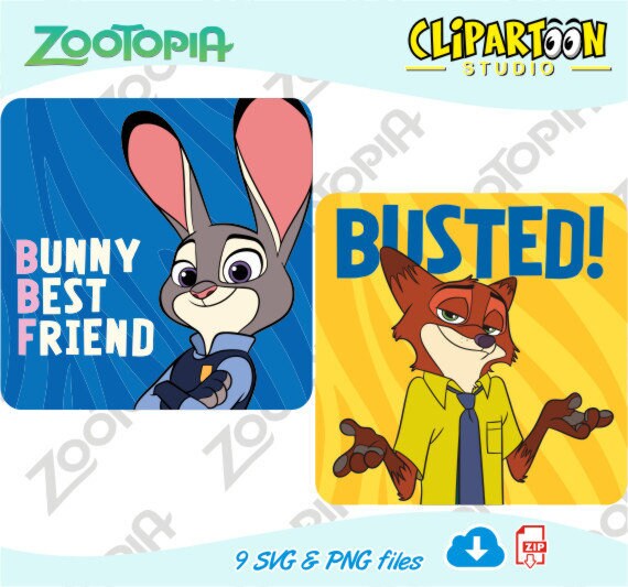 zootopia cliparts svg and png files this is a digital etsy
