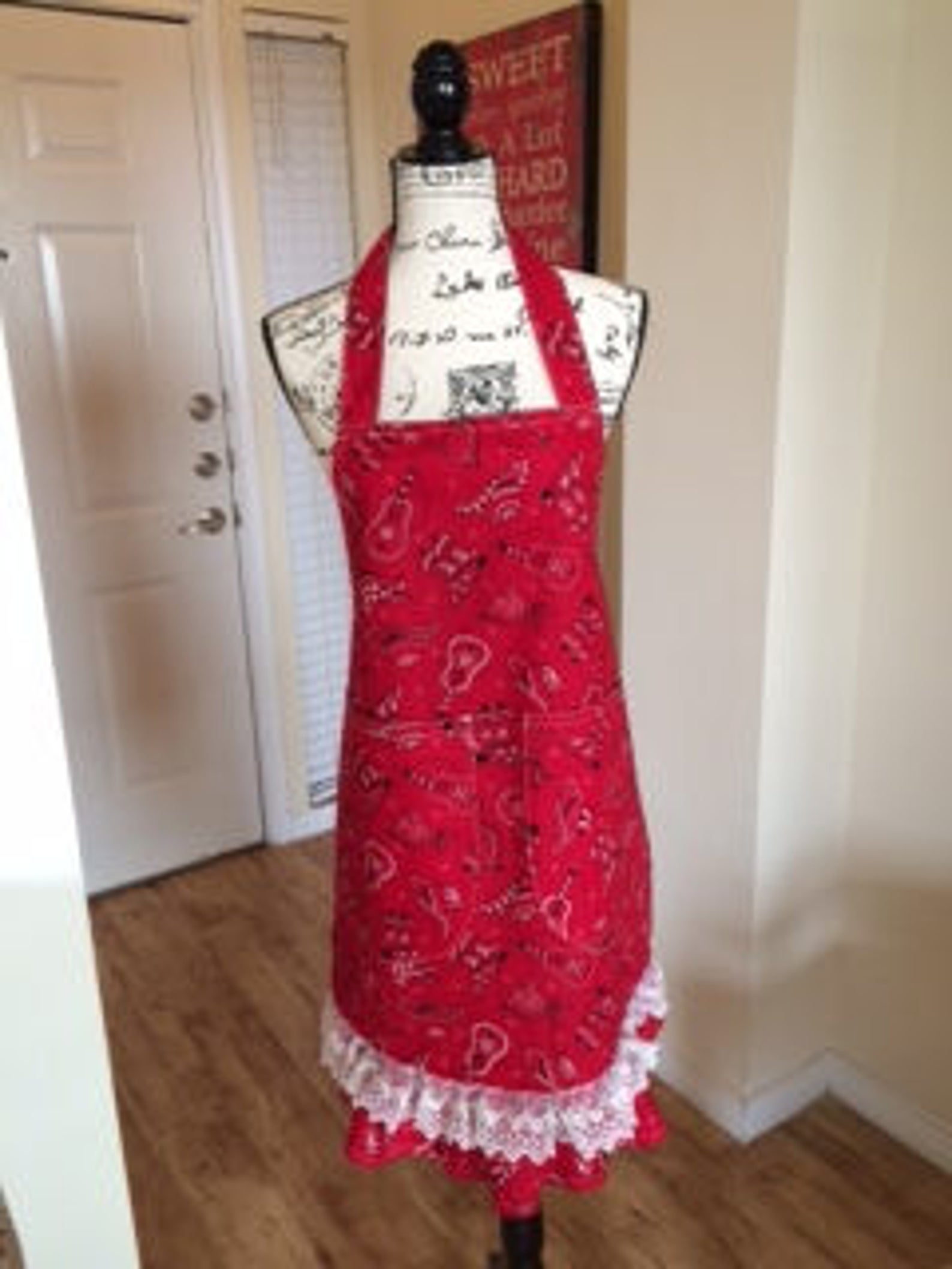 Western Aprons/cowgirl Cafe /bandana Fabric/red Apron/ Hostess Etsy