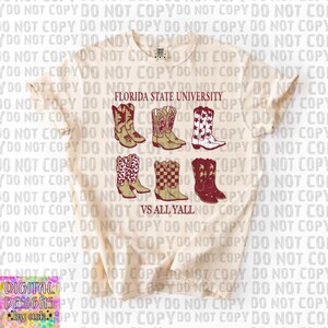 FSU vs all yall, sec football cowboy boot western PNG instant digital download