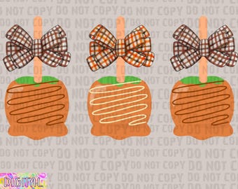 3 candy apples multiple fall halloween fair apple PNG instant digital download