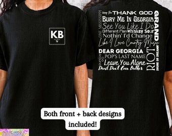 kane brown inspired design white, different man album song list, PNG digital instant download