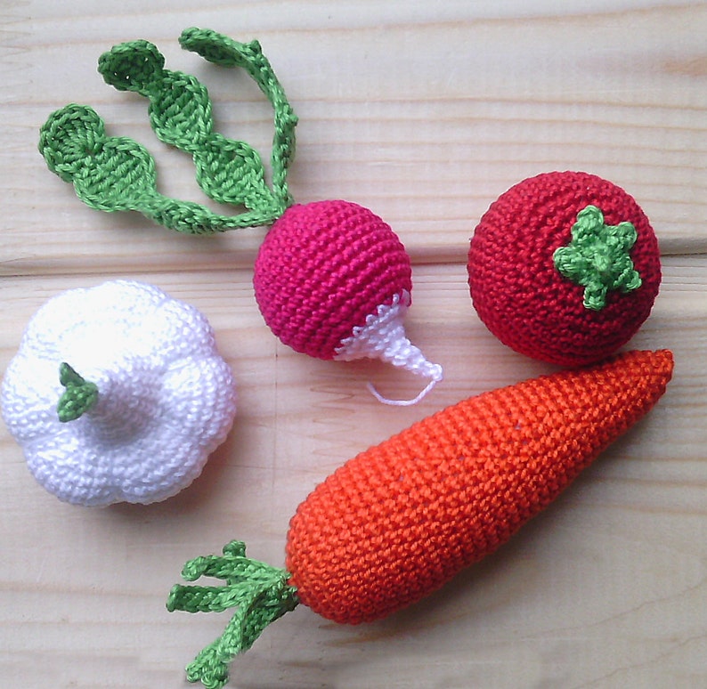 Crochet Radishes Teether Teeth Play Food Decorating the Etsy