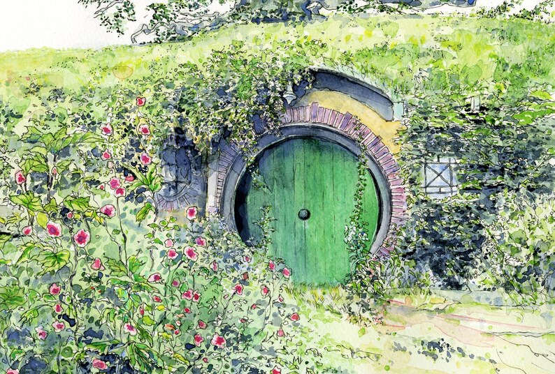 Bilbos front door bag end frodo baggins hobbiton lord of | Etsy