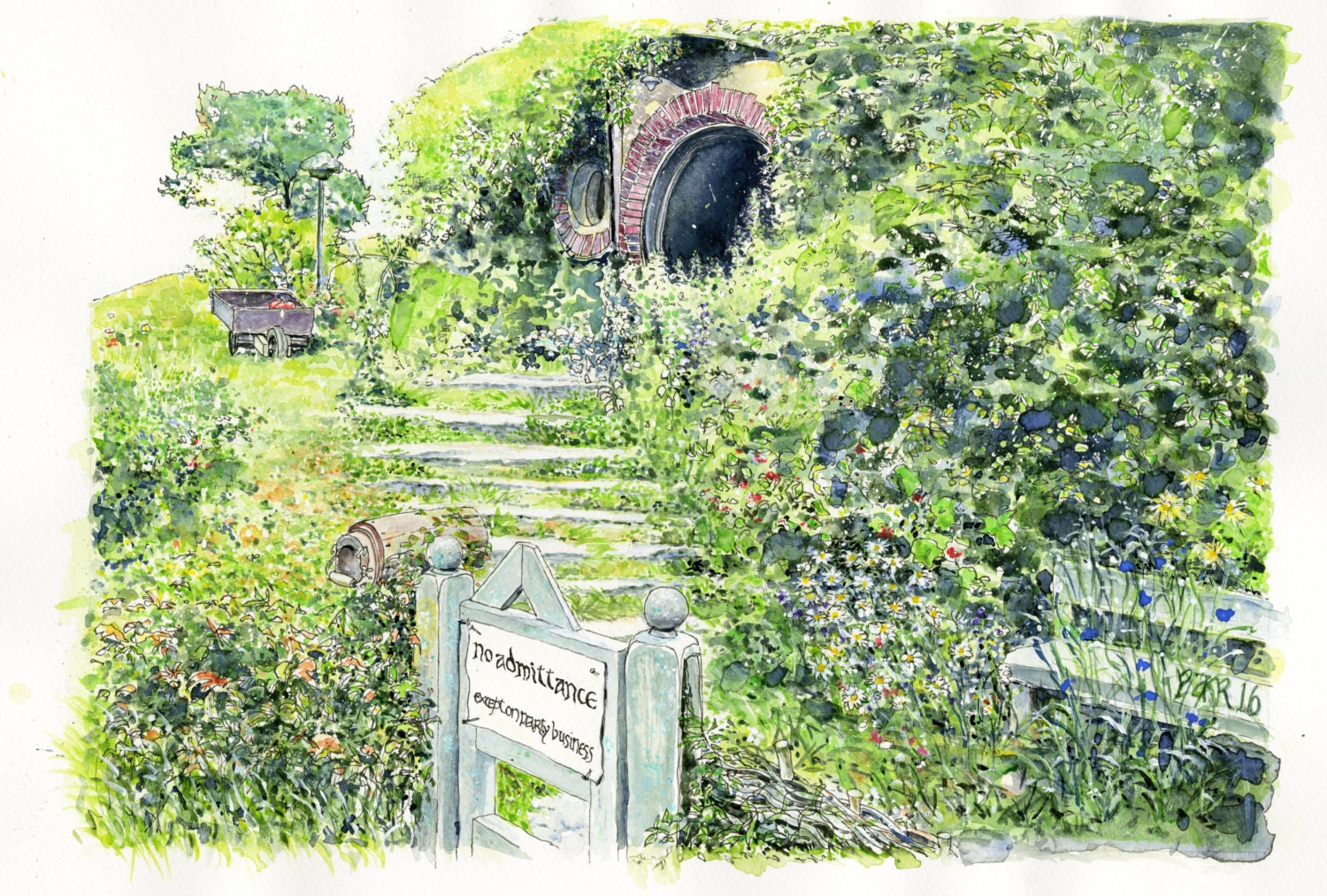 Bag end hobbit hole print the hobbit hobbit house art bag Etsy