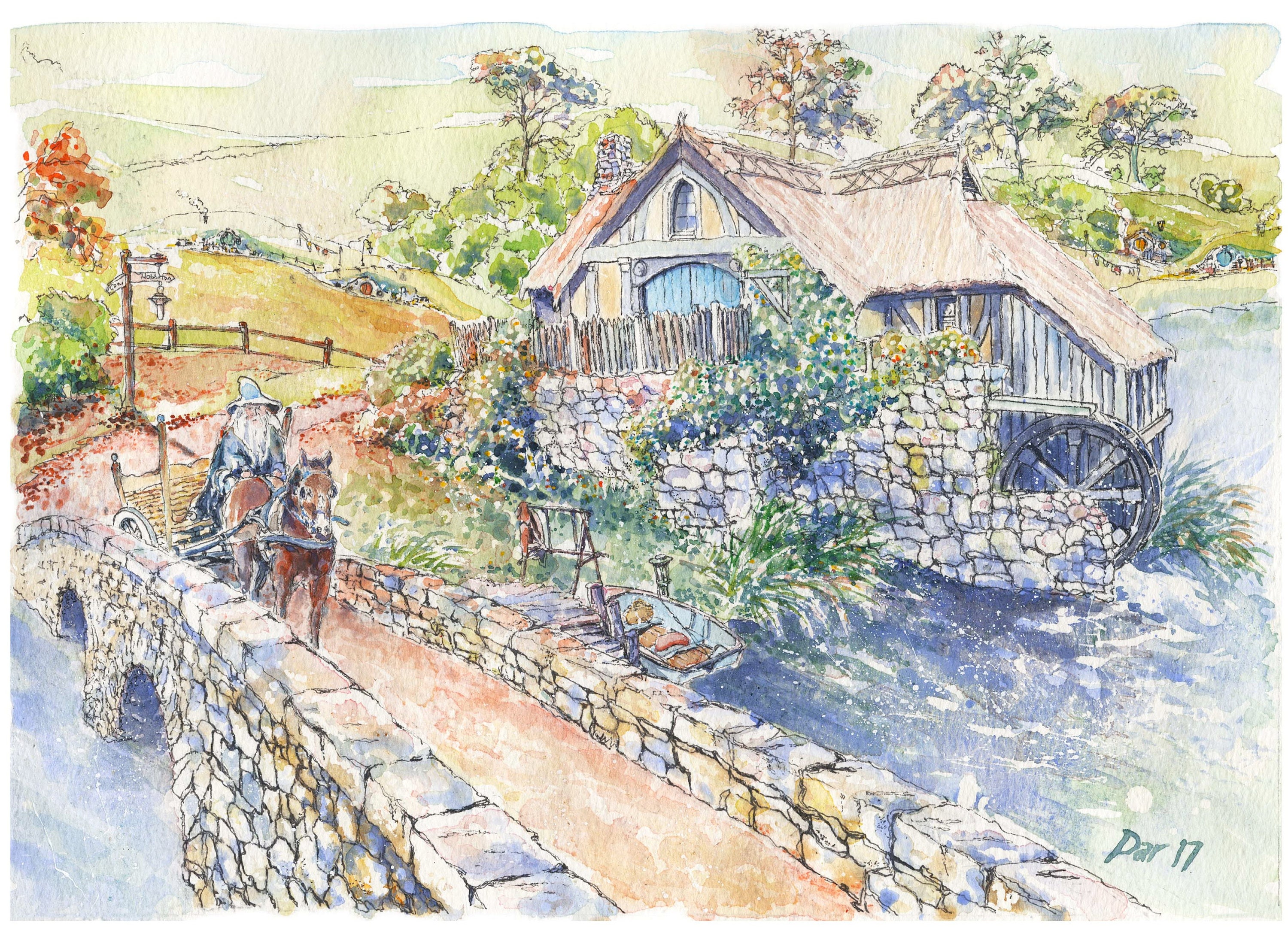 Hobbit Hole House View Lord of the Rings Large CANVAS Art Print A0 A1 A2 A3 A4