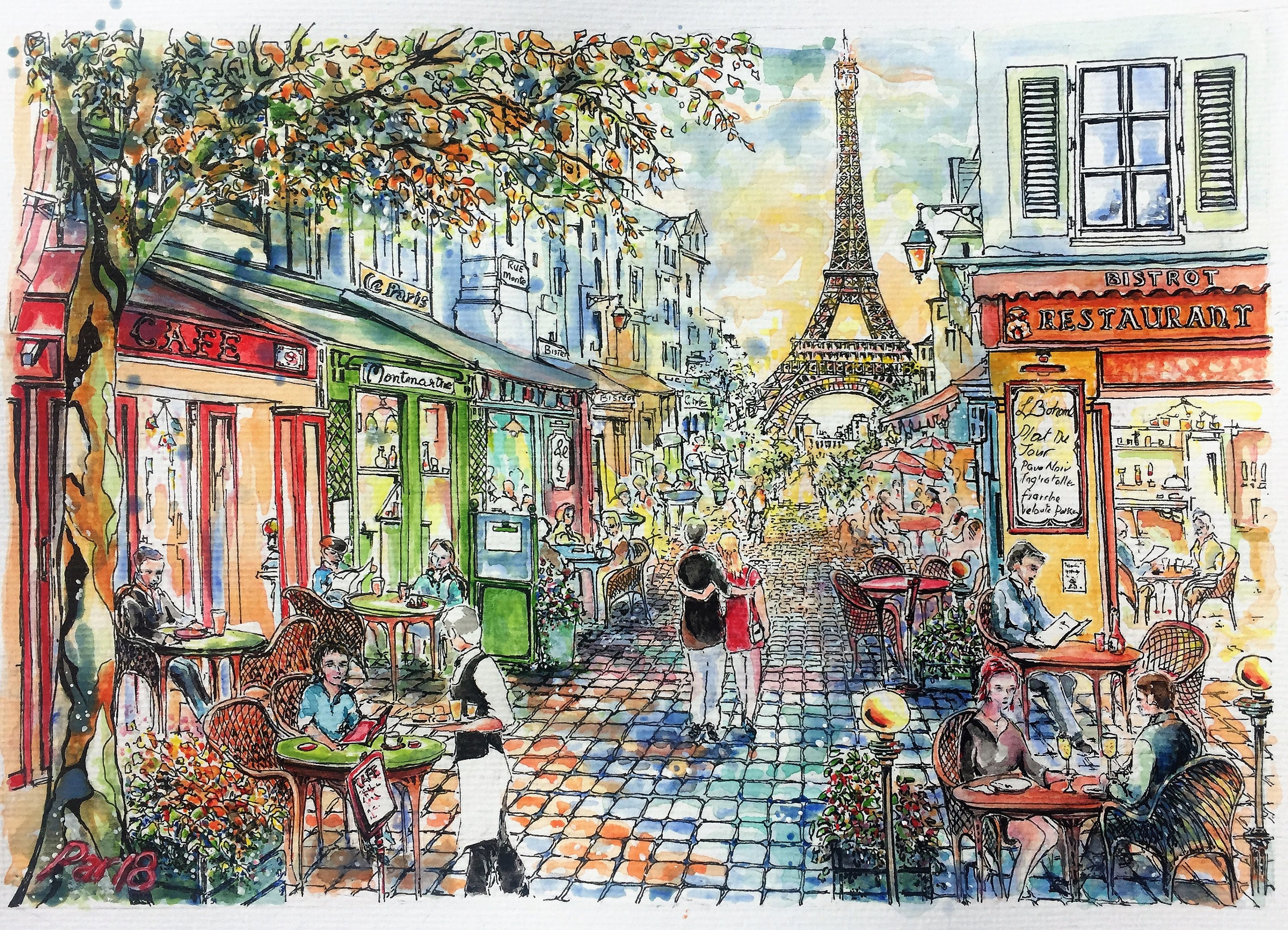 Paris Street Cafe Scene