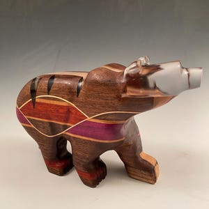 Hand crafted grizzly bear sculpture
