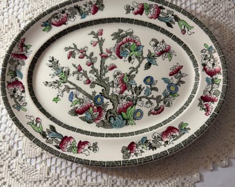 Chinoiserie Oval Plate, Indian Tree by Johnson Bros England 12”x9.5”