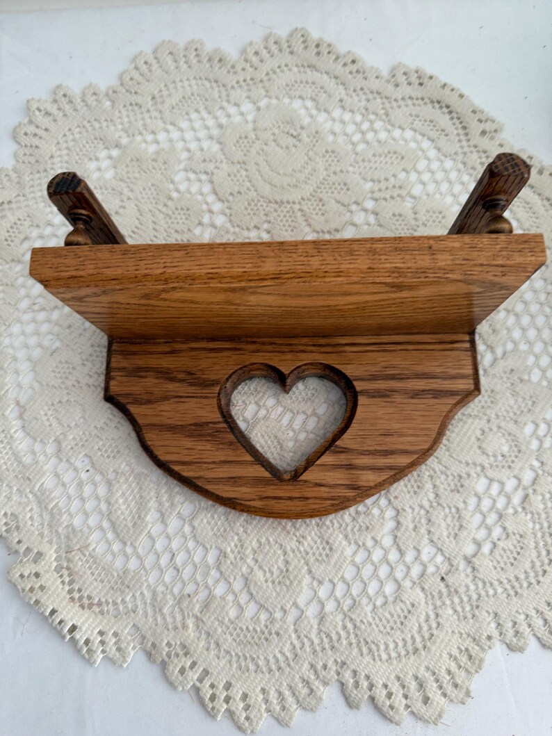 Heart Railing Vintage Wood Shelf Heart Cutout Spindle Railing Solid Wood - Etsy