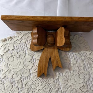 vintage wood bow shelf gallery wall farmhouse floating shelf