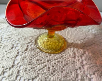 Portacandele vintage Viking Glass Epic Line Amberina