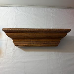 Handmade Stained Pine Floating Shelf: Crown Molding Wall Decor
