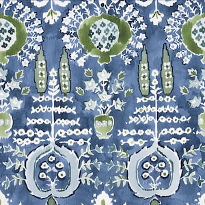 Thibaut Fabric Mendoza Suzani, Watercolor Ikat Fabric, Curtain Fabric, Minimum 2 Yards, Pillow Fabric, Drapery Fabric