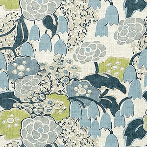 Thibaut Anna French Laura Fabric: Floral Linen Blend Home Decor