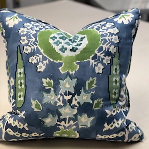 Thibaut Mendoza Suzani Fabric: Watercolor Ikat Cotton Linen Blend