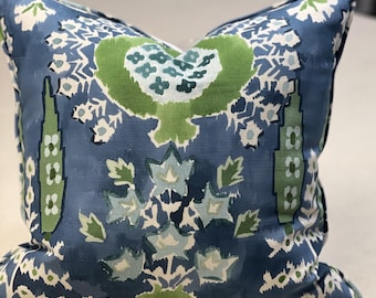 Thibaut Mendoza Suzani Fabric: Watercolor Ikat Cotton Linen Blend