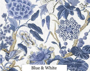 Thibaut Hill Garden Linen Pillow Cover or Drapery Panel - Custom Made
