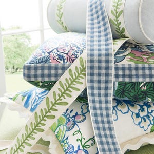 Thibaut Wave Tape Trim: Linen Polyester Blend, 2.12&quot; Wide