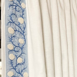 Schumacher Trim Ashoka, Trim for Curtains, Tape Trim, Fabric Trim sold by the Yard, Trim for Pillows, Decorative Trim, 6 colors