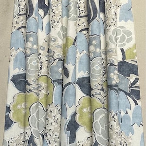 Custom Thibaut Laura Linen Drapery Panels: Made-to-Order Curtains