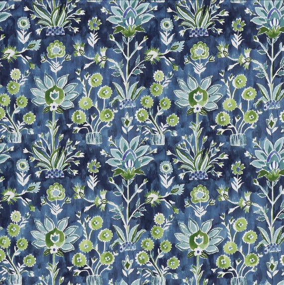 Lilia Print by Thibaut.  New Stain resistant, performance fabric with a Linen feel.