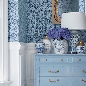 Thibaut Maldives Coral Reef Wallpaper - Tone on Tone Print